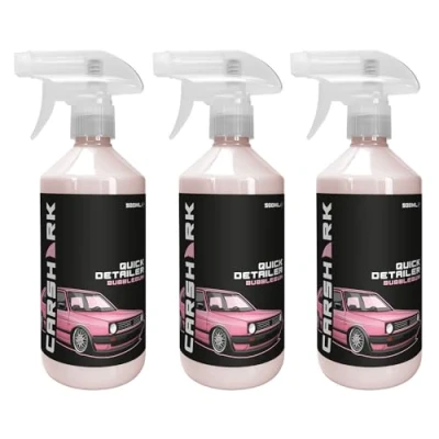 Image of CARSHARK Bubblegum Quick Detailer 3 x 500 ml Spray, Cleans and Protects Vehicle Finish, Spray Wipe
