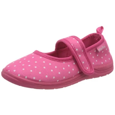 Image of Playshoes Boy&#039;s Unisex Kids Punkte Niedrige Hausschuhe, Pink (Pink 18), 7.5 UK Child