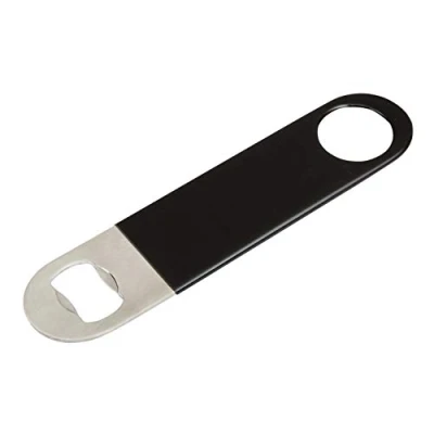 Image of Bar Blade, 18cm Bottle Opener Heavy Duty Crown Black Vynl Coated Professional Dual Version Blades (Black)