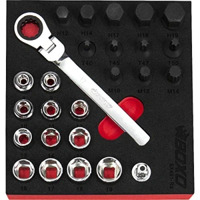Image of 3/8&quot; Drive Low Profile Go Thru Socket Set 26 Pcs BX491 R2