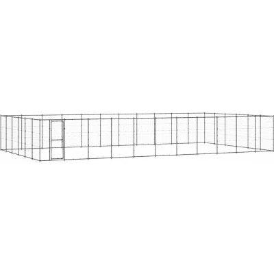Image of vidaXL Outdoor Dog Kennel Steel 79.86 m²