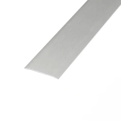 Image of eXtreme Self Adhesive Flat Threshold Strip 8ft Stick Down Transition for Laminate, Tile, Wood, and Lino Flooring Waterproof, Dirt Resistant, Sturdy Door Bar Brushed Aluminium