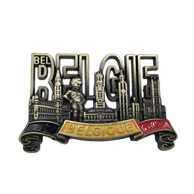 Image of 3D Belgium Refrigerator Fridge Magnet Tourist Souvenirs Handmade Metal Craft Magnetic Stickers Home Kitchen Decoration Travel Gift
