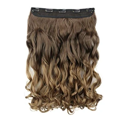 Image of CAISHA 16&quot; Clip In Extensions Hair Hairpiece Wavy Ombré Brown Mix C74 1