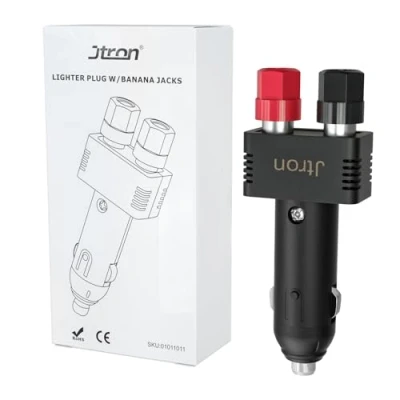 Image of Jtron Dc 12v 10a Male Cigarette Lighter Plug with Power Wiring Cable Car to Take Black Cord for Inverter