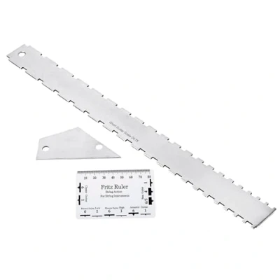 Image of DRELD Guitar Neck Notched Straight Edge Kit, Luthiers Tool with Edge, Fret Rocker, String Height Gauge for Electric Guitar, Acoustic Bass, and other 6 Instruments