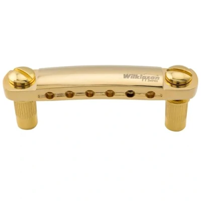 Image of Wilkinson WOGT1 52.5mm Tune O Matic Stop Tailpiece for USA Epiphone Les Paul SG Style Electric Guitar, Gold