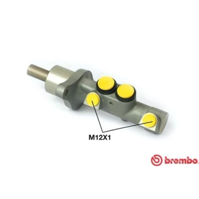 Image of 360219130297 Master Cylinder BREMBO M 85 014 22,2mm Aluminium 12 x 1 (2) VOLKSWAGEN: GOLF 5, Caddy 3, 6, AUDI: A3 Sportback, Hatchback