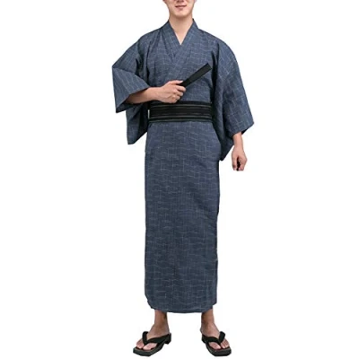 Image of Fancy Pumpkin Jinbei Men&#039;s Japanese Yukata Kimono Home Robe Pajamas Dressing Gown#11[Size L]