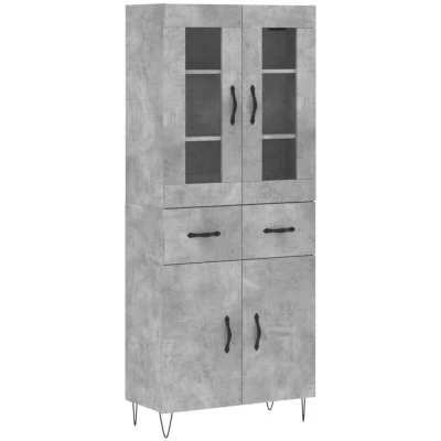 Image of vidaXL Highboard Concrete Grey 69.5x34x180 cm Engineered Wood
