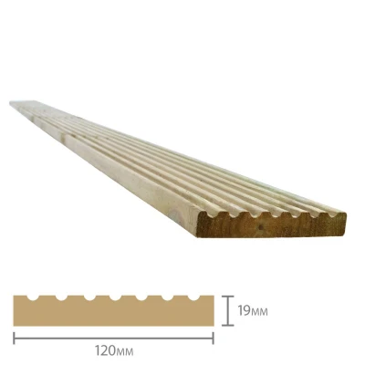 Image of Forest Treated Softwood Value Deck Board 19mm x 120mm 2.4m Pack of 50
