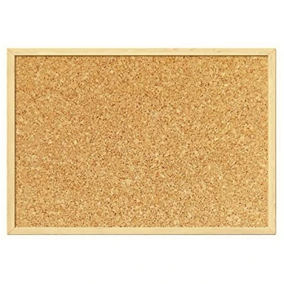 Image of Cork Pin Notice Board 600MM x 900MM Office Memo School with 6 Push Pins Classic Wood Natural Frame …