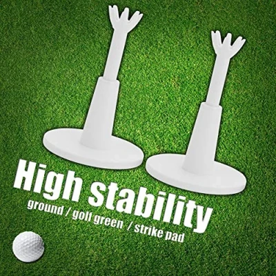 Image of tee,Tee White Plastic Adjustable Tee Holder Training Driving Range Long replacement for Lover (Pack of 2)