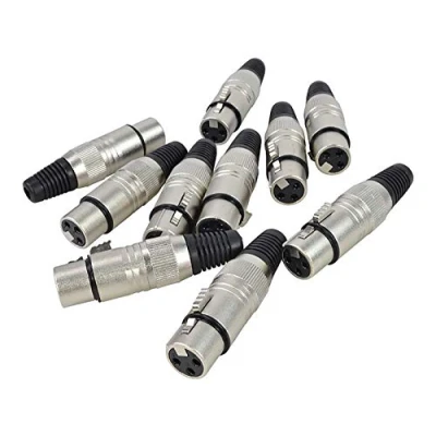 Image of XLR Female 3 Pin Connectors Pack of 10 Metal Body For Professional Audio