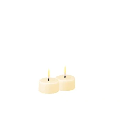 Image of Deluxe Homeart Indoor Flameless LED Tealight Set with Real Flame™ Technology Battery Powered Candle (Cream)