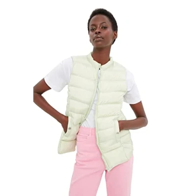 Image of Trendyol Women Regular fit Puffer Standing collar Woven Vest