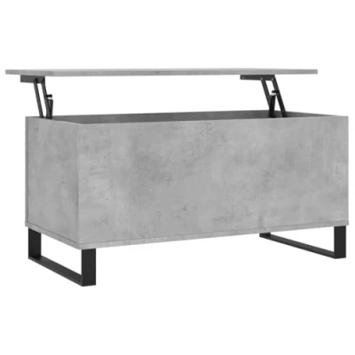 Image of vidaXL Modern Coffee Table Lift Top Design, Engineered Wood, Metal Legs, Hidden Storage, Concrete Grey, Ideal for Living Room/Lounge/Dining