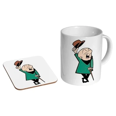 Image of Mr Magoo 1960s Classic Ceramic Coffee Mug + Coaster Gift Set