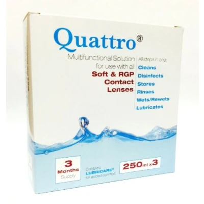 Image of Quattro Multifunctional Contact lens solution 3 Month Pack
