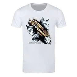 Image of Grindstore Horror Cats The Fast &amp; Furriest Mens White T Shirt Medium (38 40)