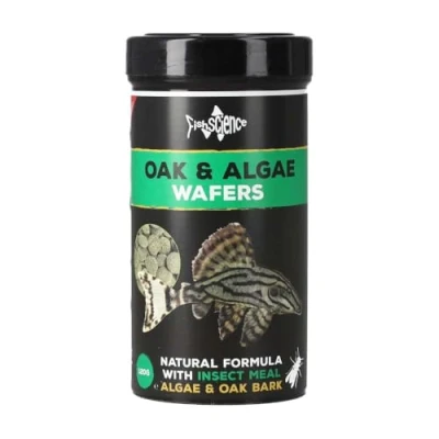 Image of FishScience Oak and Algae Wafers Fish Food for Aquarium (120g)