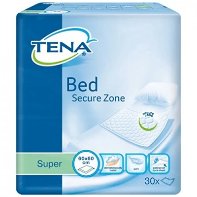 Image of TENA Bed Secure Zone Super (60cm x 60cm) 8 Packs of 30