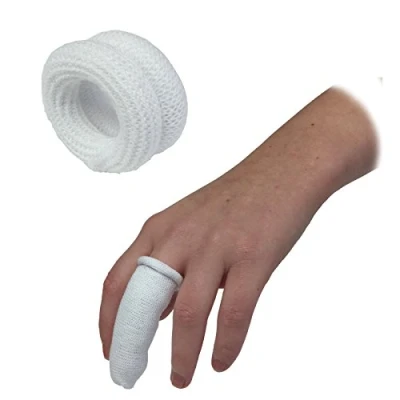 Image of Steroplast 10 PACK QUALICARE FIRST AID FINGER ROLL BOBS COT BUDDIES TUBULAR BANDAGE DRESSINGS WHITE