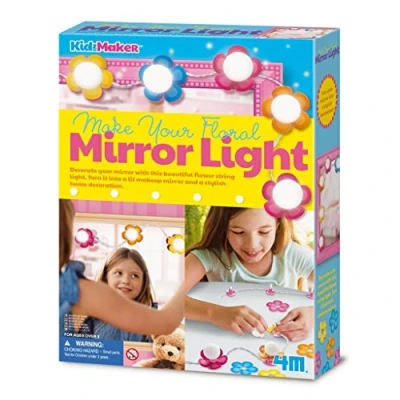 Image of 4M 404742 Make Your Own Floral Mirror Light, Pink
