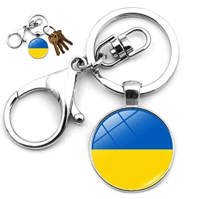 Image of Danlai Ukraine Flag Key Ring Ukrainian Keychain Charm Jewellery Souvenir Gift for Bag Accessories