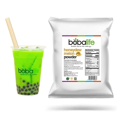 Image of Bobalife Honeydew Melon Bubble Tea Powder (1kg) 20 30 Servings (Variable Serving Size) Premium &amp; Authentic Ingredients Vegan Gluten Free