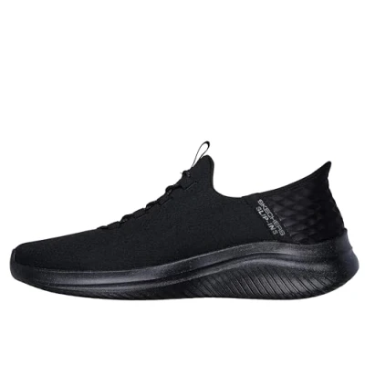 Image of Skechers Wide Fit Ultra FLEX 3.0 Trainers, Men&#039;s, Size: 12, Black Textile