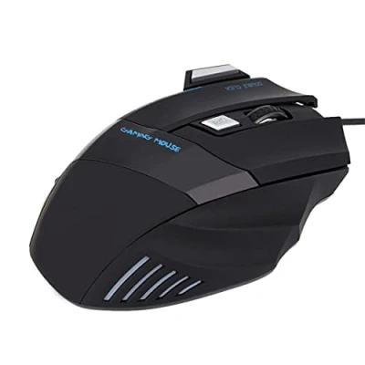Image of Gaming Mouse, USB Wired Computer 7 Buttons 5500DPI Adjustable LED Backlit Professional Gamer Mice Ergonomic Mouse for PC Laptop