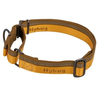 Image of Hyhug 2021 Strong 3M Reflective Strip Double Color Nylon Jacquard Weave Webbing Martingale Dog Collar, Comfy Adjustable Safety, Durable Soft Breathable, Safe Night Walk. (Medium, Tapenade)