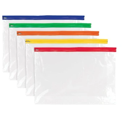 Image of Tiger clear multi purpose zip lock zippy bag A3 size single assorted colours