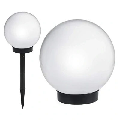 Image of Green Blue Solar LED Light Garden Freestanding Lamp Ball Round White Multicolor (White 1 pcs 15cm)