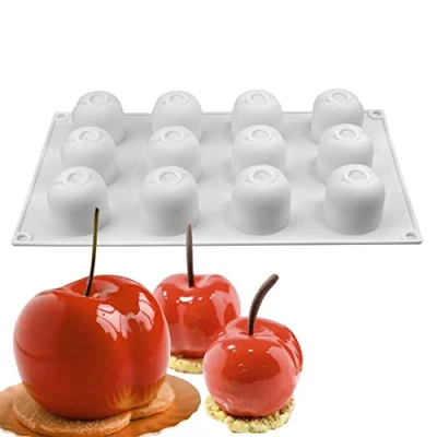 Image of DUBENS 12 Cavities Cherry Silicone Moulds Cake Decoration Tools Baking Mould for Making Jelly Mousse French Dessert