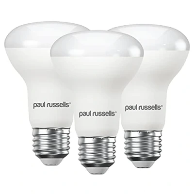 Image of paul russells Daylight E27 Spotlight 8.5W LED Reflector R63 Light Edison Screw 60w Equivalent Bulb 806 Lumen 6500K Frosted 120 Beam Angle ES Energy Saving Lightbulbs, Pack of 3