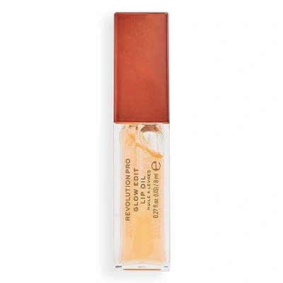 Image of Revolution Pro, Glow Edit Shimmer Lip Oil, Non Sticky &amp; Hydrating Formula, Contains Vitamin E, Glossy Finish, Forever Orange, 8ml
