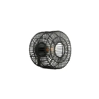Image of Xanthi Wall / Ceiling Lamp E27 Max 25W Rattan Black