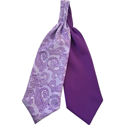 Image of Men&#039;s Paisley Satin Self Tie Ascot Cravats (Lilac &amp; Purple)