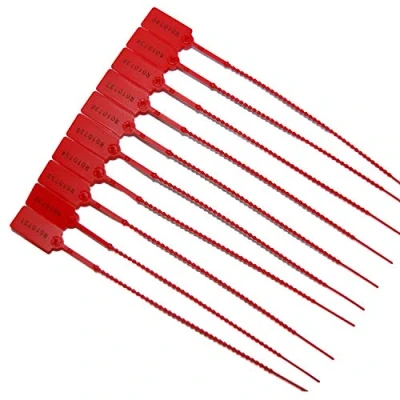 Image of 200 X RED SECURITY TAGS NUMBERED PULL TIES SECURE ANTI TAMPER SEALS