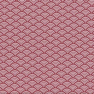 Image of Textiles français Japanese Scales fabric Red and White 100% Cotton Designer Print 160 cm (63) wide Per half metre length increment*