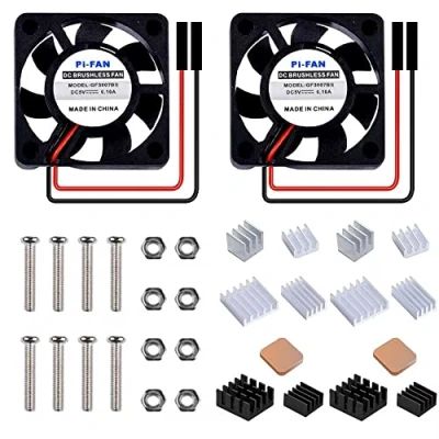 Image of GeeekPi Raspberry Pi 4 Quiet Fan 30x30x7mm 3007 DC 5V 3.3V Brushless CPU Cooling with Heatsink for 4B/3B+/3B &amp; Zero/Zero W Retroflag NESPI CASE Plus (2 Pack)