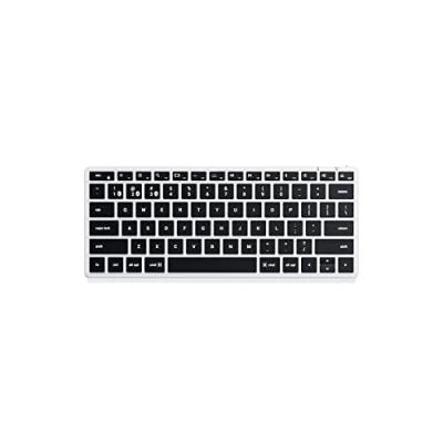 Image of Satechi Slim X1 Bluetooth Backlit Keyboard Illuminated Keys &amp; Multi Device Sync For M2/ M1 MacBook Pro/Air, iPad M2 Mac Mini, iMac (Silver)