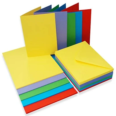 Image of Craft UK 2365 C7 Bright Card &amp; Envelopes Pack of 50, Brights
