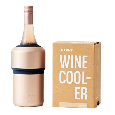 Image of Huski Wine Cooler Award Winning Iceless Design Keeps Cold up to 6 Hours Accessory Next Generation Ice Bucket Fits Some Champagne Bottles Perfect Gift for Lovers (Champagne)