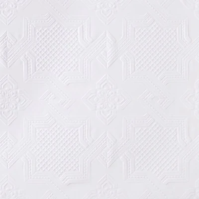 Image of Brewster RD0655 Anaglypta Paintable Tin Effect Wallpaper, 21 Inch by 396 Inch, White