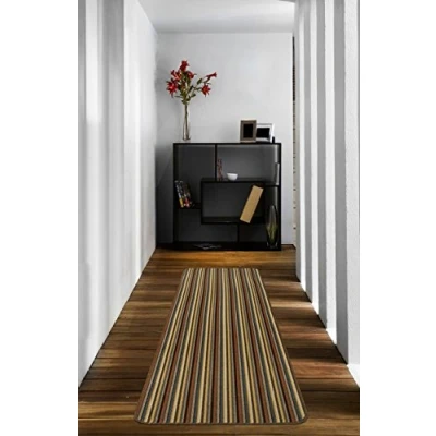 Image of eXtreme MODERN MACHINE WASHABLE ANTI SLIP KITCHEN UTILITY HALL LONG RUNNER DOOR MAT RUG (Multi, 240 x 67cm runner)
