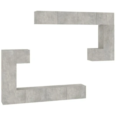 Image of vidaXL Wall mounted TV Cabinet Living Room Sideboard Entertainment Centre Console Media Unit HiFi Stereo Concrete Grey Engineered Wood