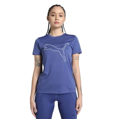 Image of Puma TAD Essential LOGO TEE Sports Tshirt, Women&#039;s, Size: Medium, Blue crystal